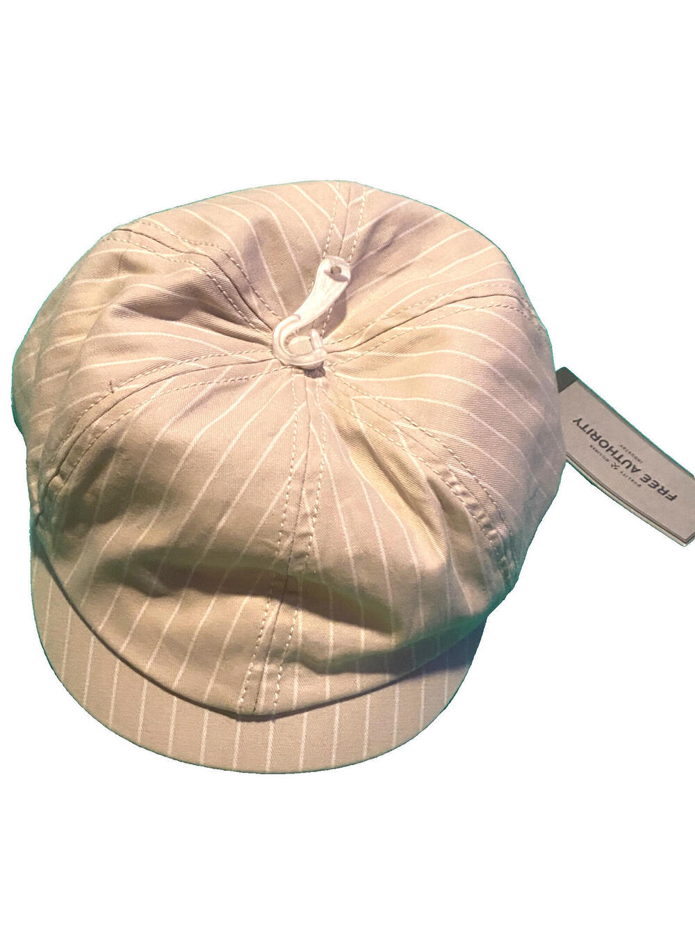 Free Authority Beige Stripe Lined Newsboy Cabbie Hat Cap Men's Size L/XL